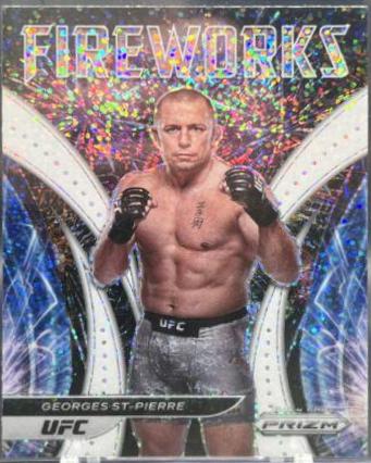 Georges St-Pierre 2022 Panini Prizm UFC Fireworks #14 White Sparkle