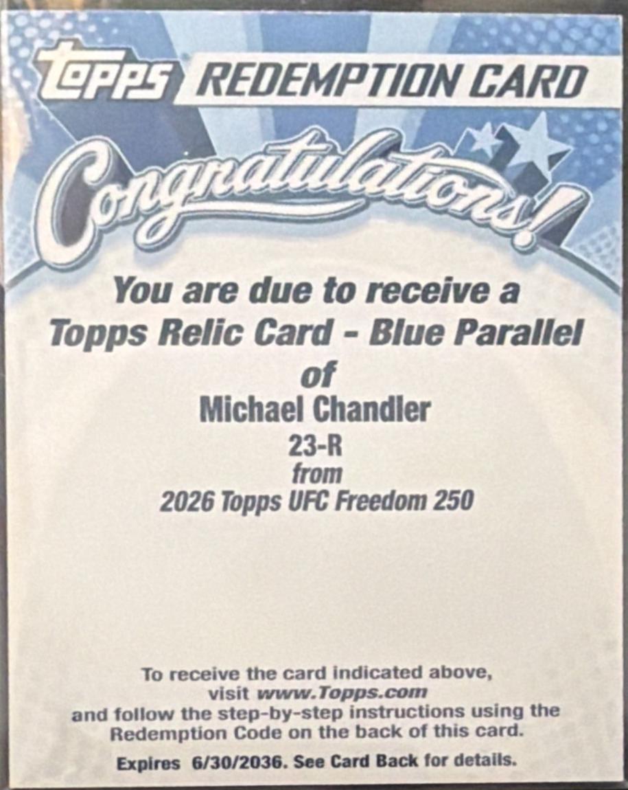 Michael Chandler 2026 Topps UFC Freedom 250 Base #23 Blue