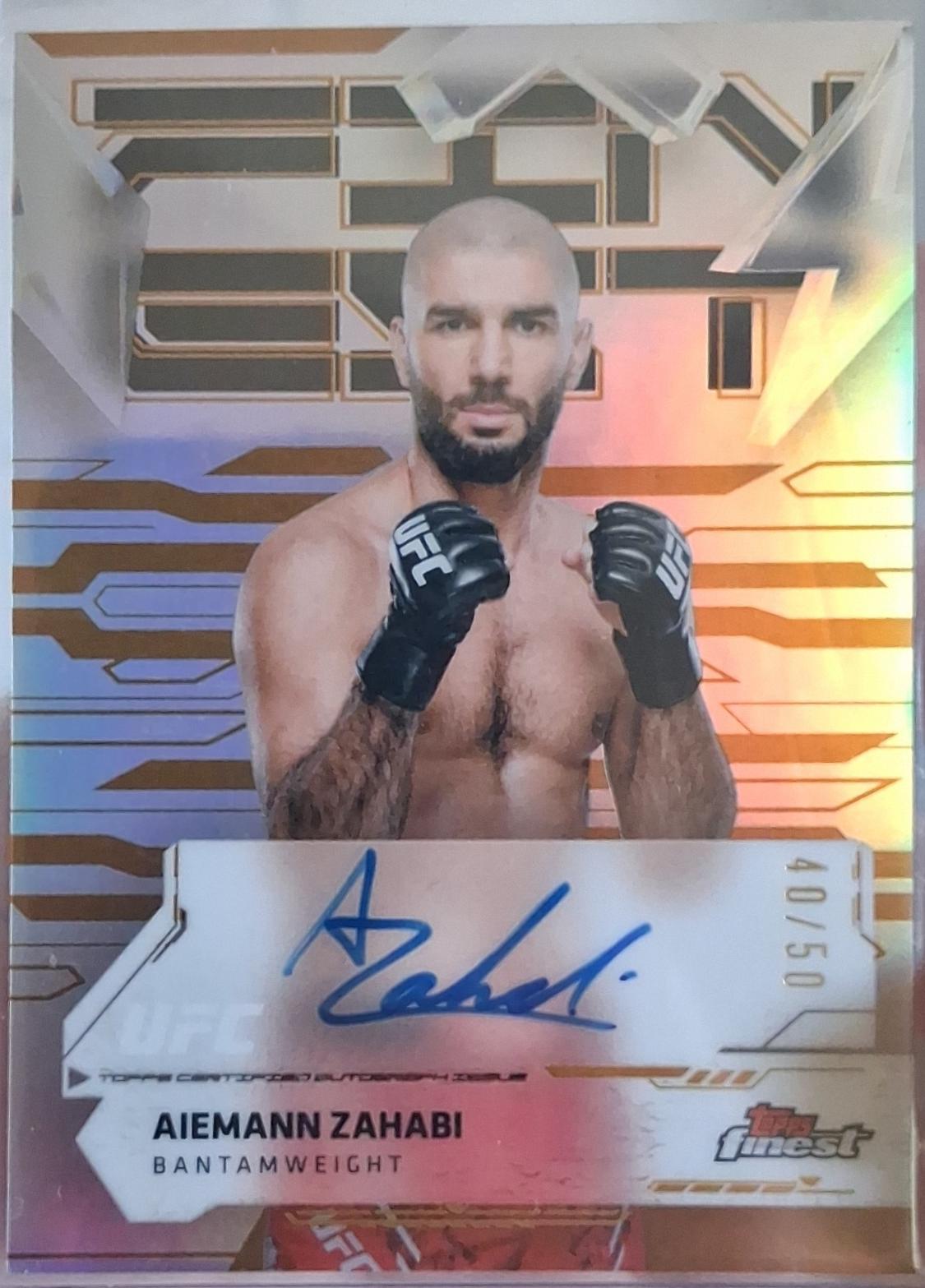 Aiemann Zahabi 2025 Topps Finest UFC Finest Autographs #FA-AZ Gold Refractor
