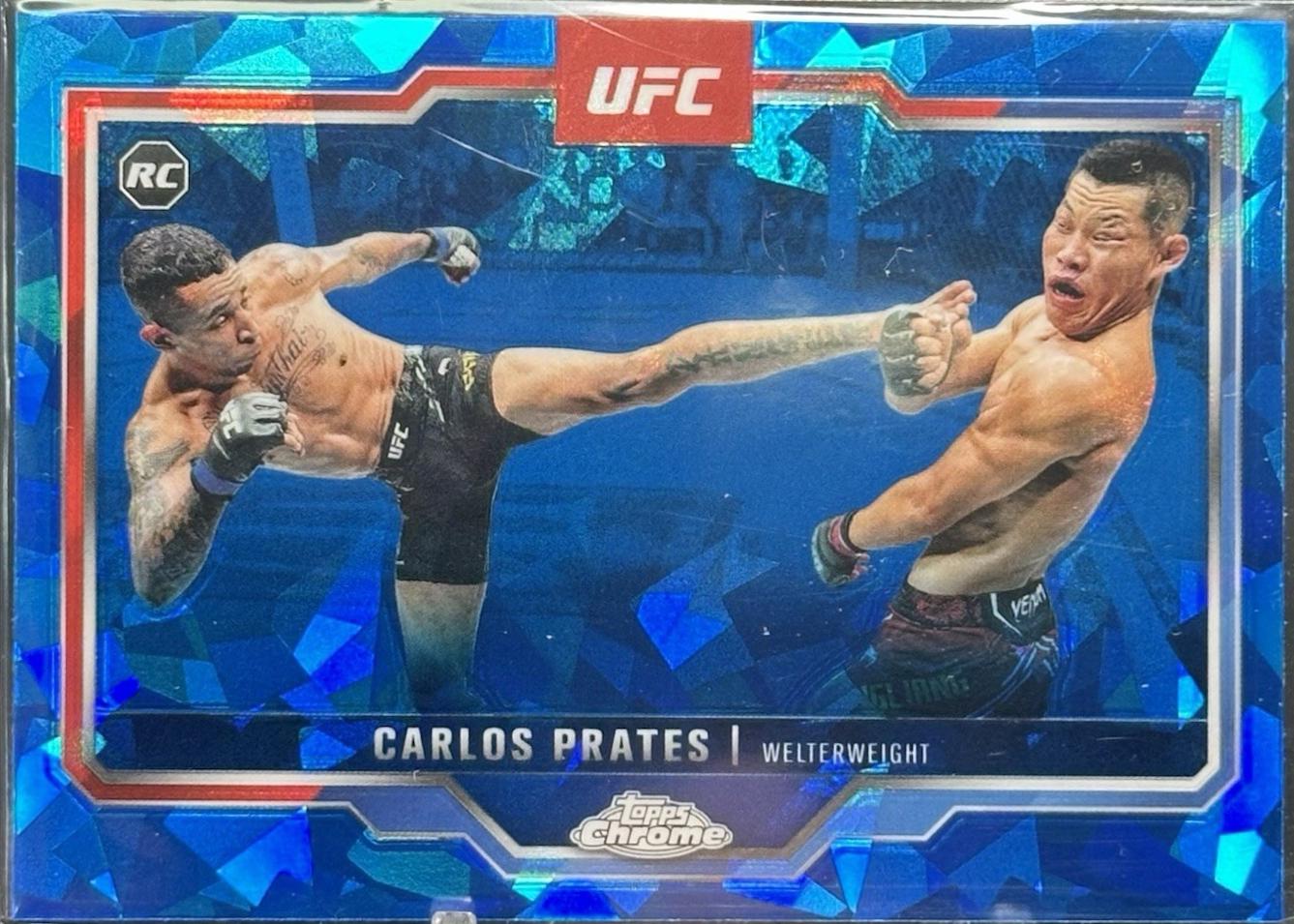 Carlos Prates 2025 Topps Chrome UFC Base #40 Blue Refractor