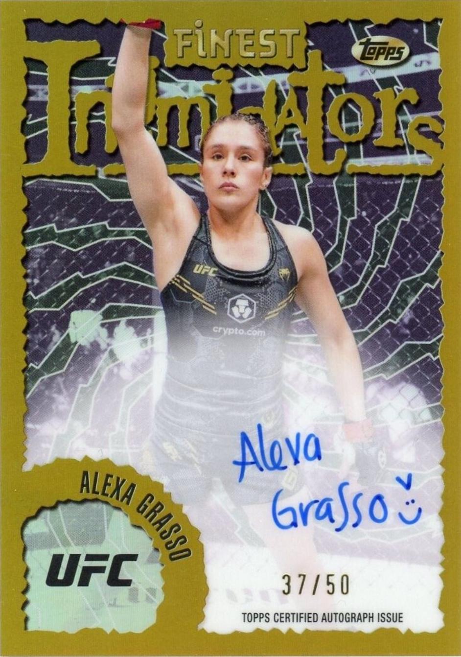 Alexa Grasso 2024 Topps Finest UFC Intimidators Autographs #IA-AGO Gold Refractor