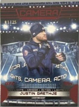 Justin Gaethje 2024 Topps Knockout UFC Camera (Lights, Camera, Action) #CAM-18 Red