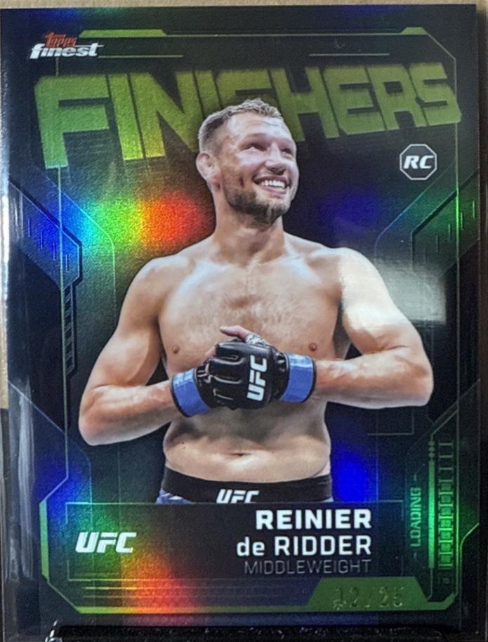 Reinier de Ridder 2025 Topps Finest UFC Finishers #FN-17 Black Refractor