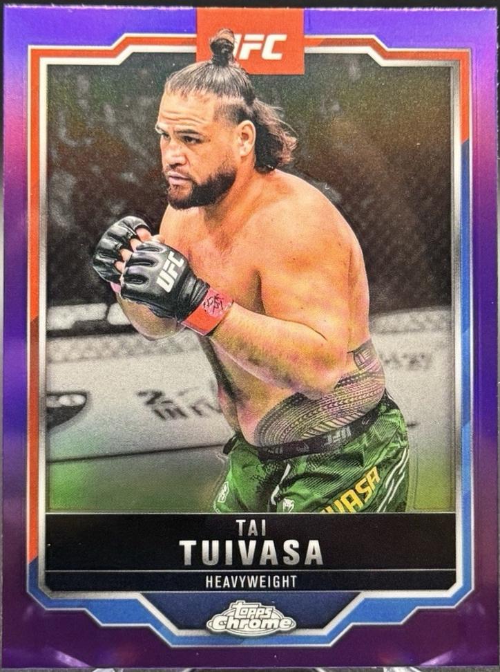 Tai Tuivasa 2025 Topps Chrome UFC Base #53 Purple Refractor