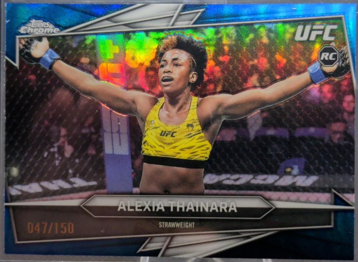Alexia Thainara 2026 Topps Chrome UFC Base #191 Blue Refractor