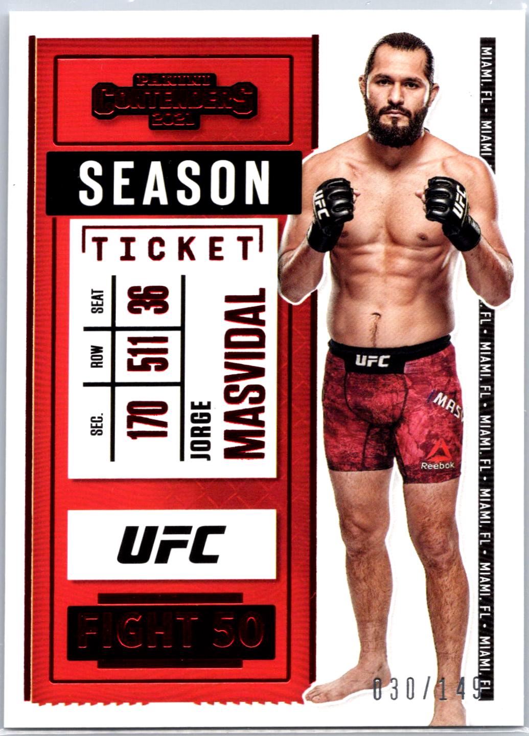 Jorge Masvidal 2021 Panini Chronicles UFC Base Contenders Season Ticket #8 Red