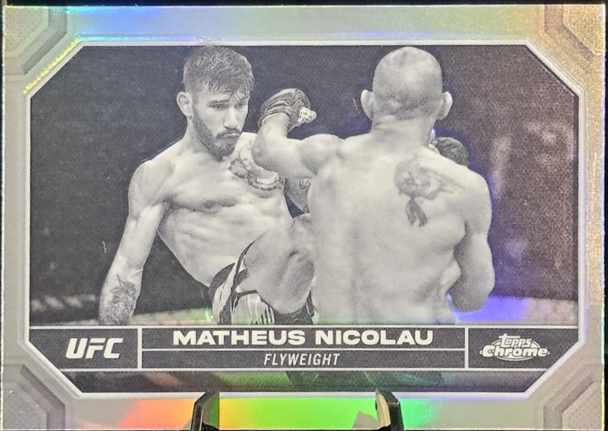 Matheus Nicolau 2024 Topps Chrome UFC Base #128 Negative Refractor