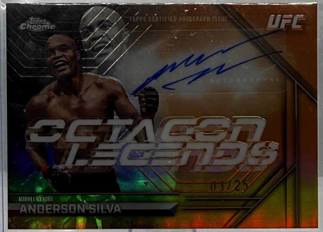 Anderson Silva 2026 Topps Chrome UFC Octagon Legends Autographs #OLA-AS Red Refractor