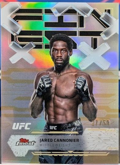 Jared Cannonier 2025 Topps Finest UFC Base Common #61 Gold Refractor