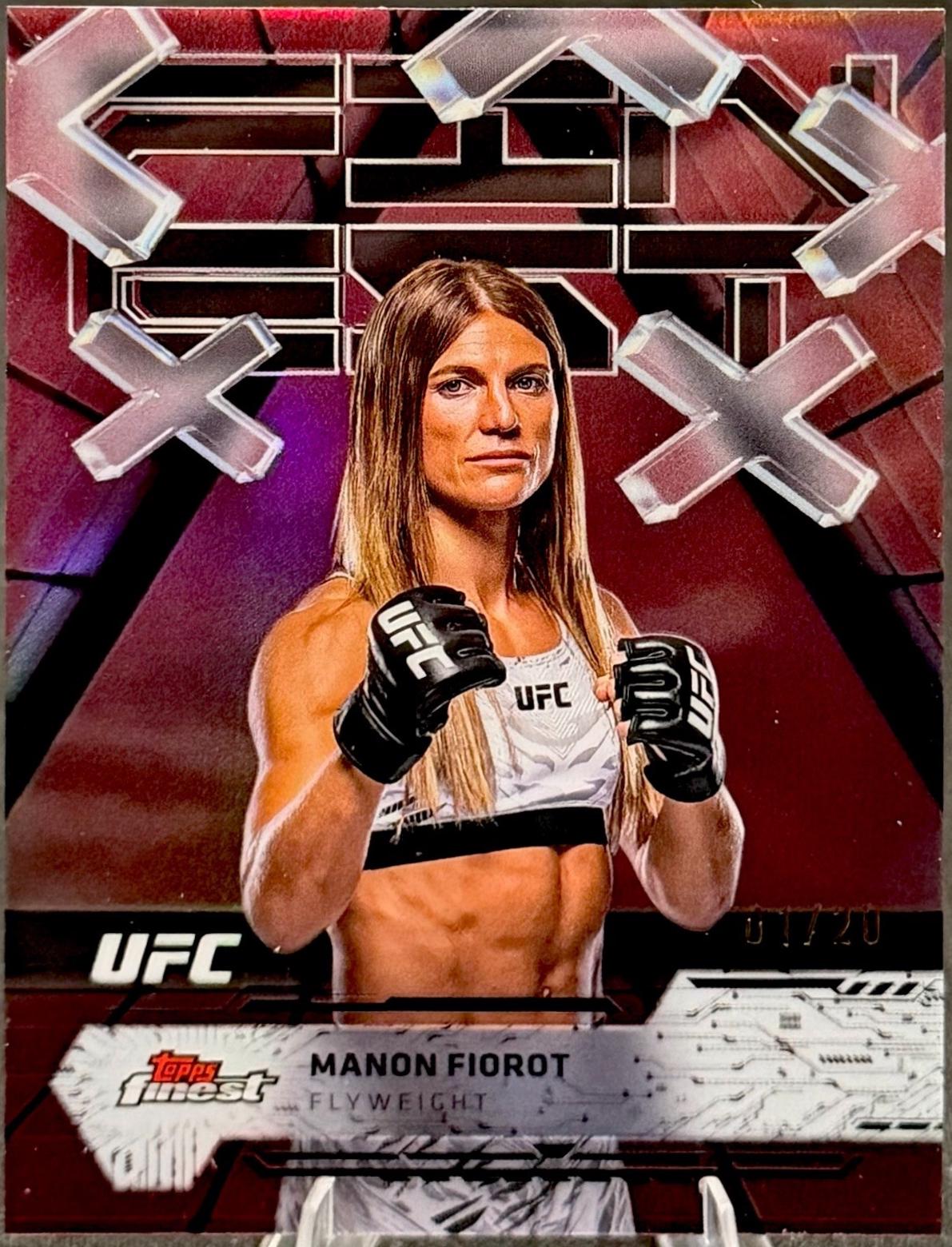 Manon Fiorot 2025 Topps Finest UFC Base Common #20 Red Black Vapor Refractor