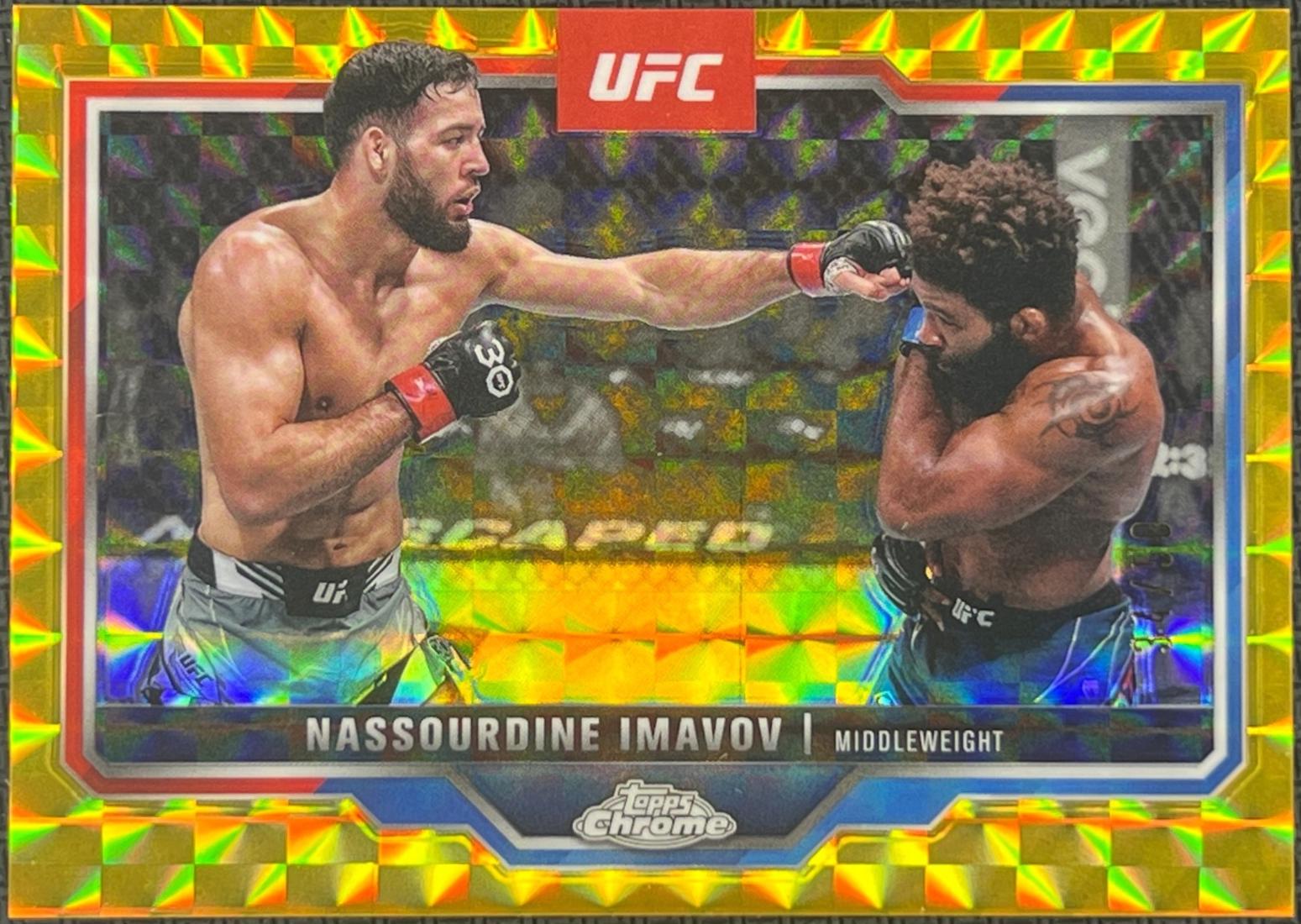 Nassourdine Imavov 2025 Topps Chrome UFC Base #155 Gold Geometric Refractor