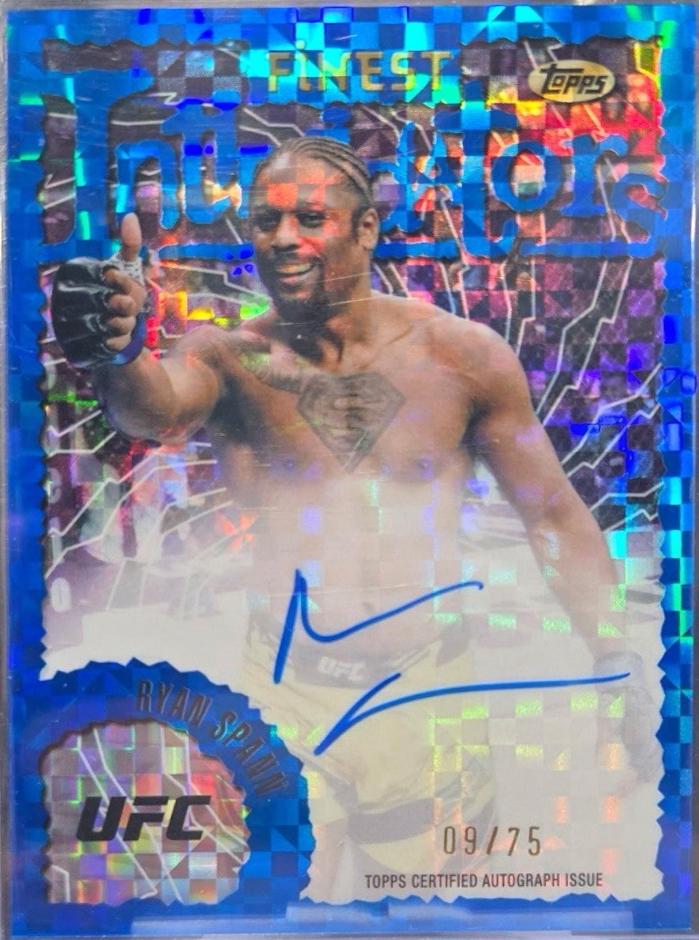Ryan Spann 2024 Topps Finest UFC Intimidators Autographs #IA-RSN Blue Checkerboard Refractor