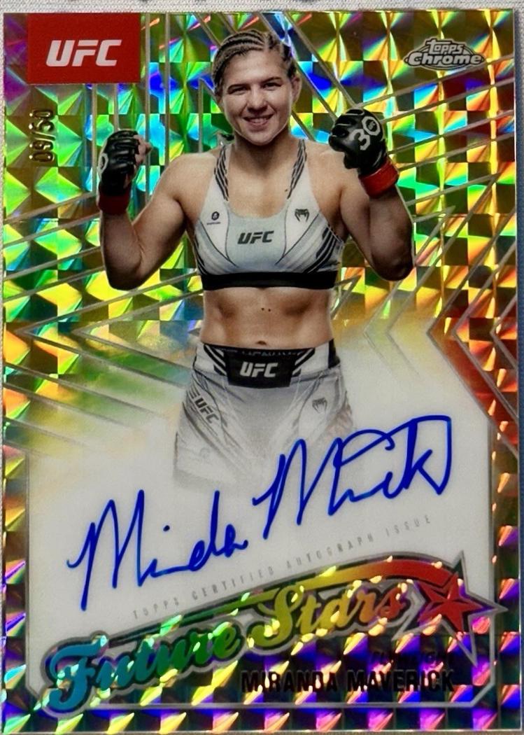 Miranda Maverick 2025 Topps Chrome UFC Future Stars Autographs #FSA-MM Geometric Gold Refractor