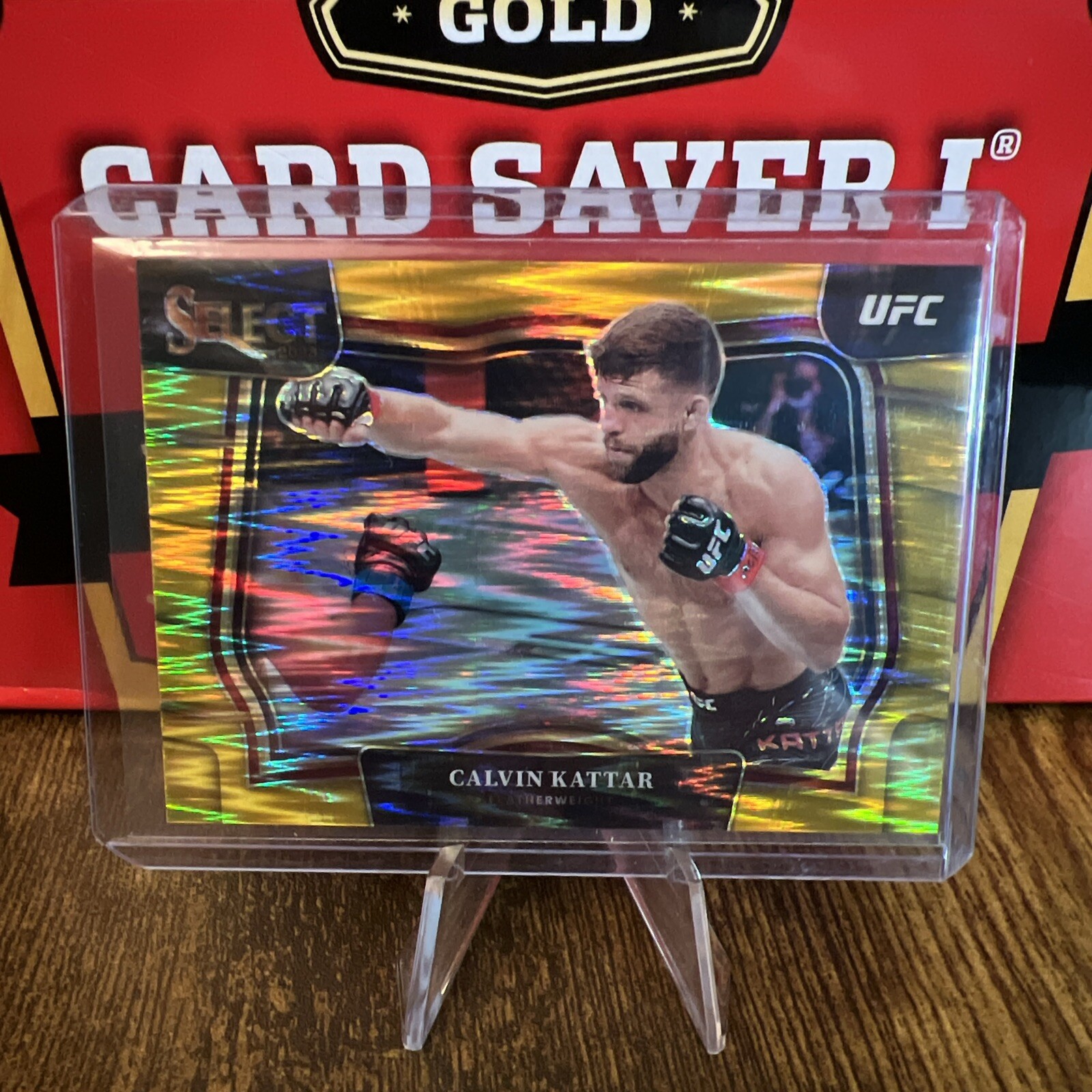 Calvin Kattar 2023 Panini Select UFC Octagonside #206 Gold Flash