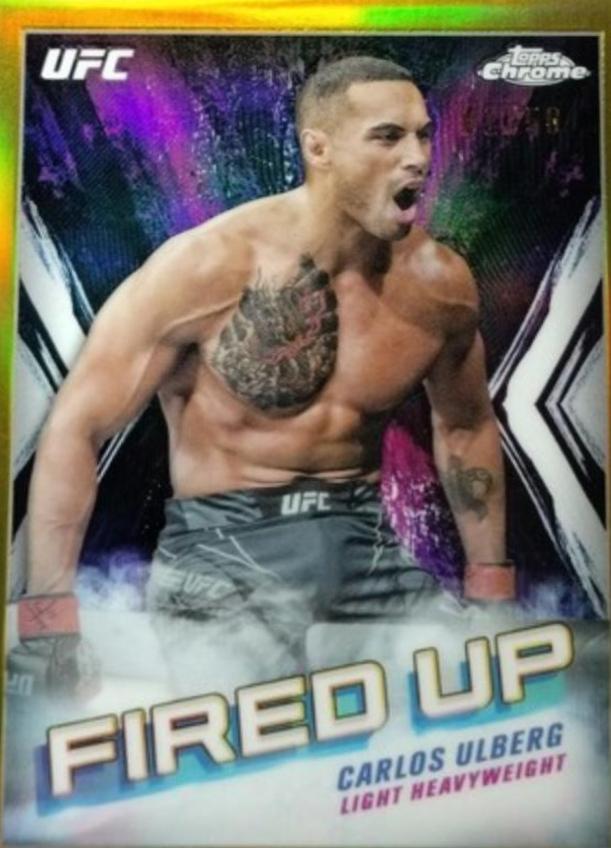 Carlos Ulberg 2024 Topps Chrome UFC Fired Up #FDP-10 Gold Refractor