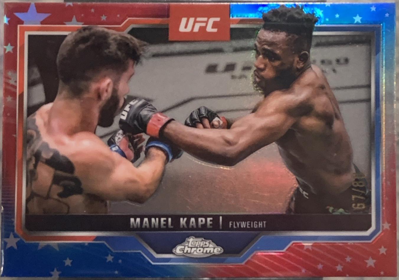 Manel Kape 2025 Topps Chrome UFC Base #58 Red White Blue Refractor