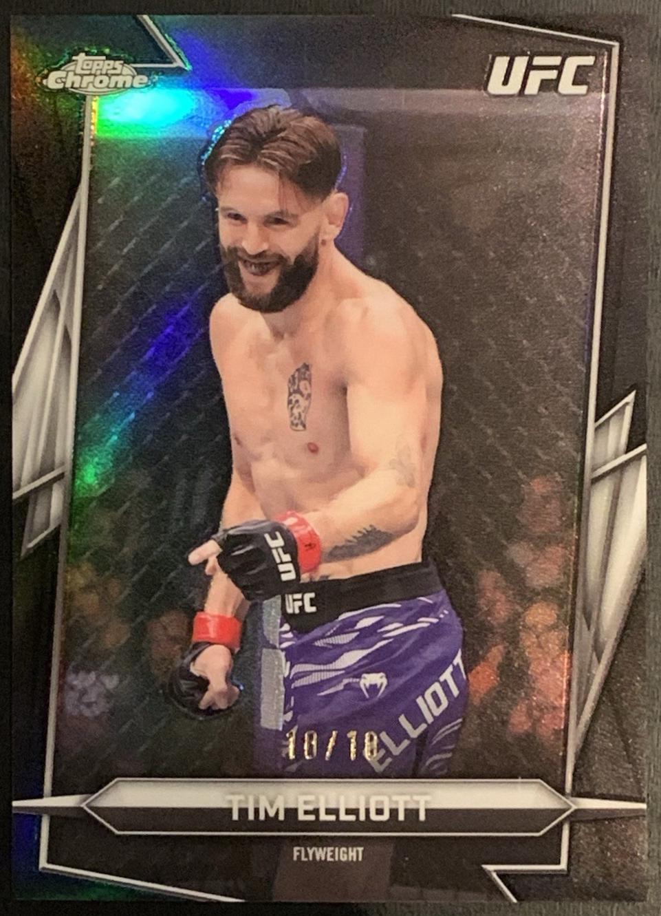 Tim Elliott 2026 Topps Chrome UFC Base #142 Black Refractor