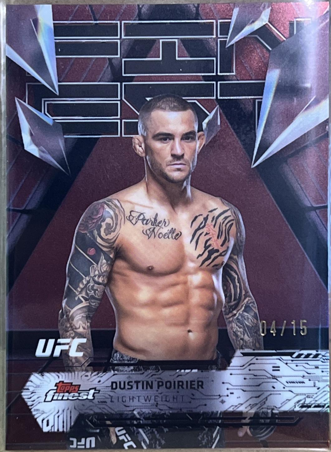 Dustin Poirier 2025 Topps Finest UFC Base Uncommon #108 Red Black Vapor Refractor