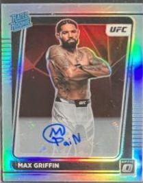 Max Griffin 2022 Panini Donruss Optic UFC Base Rated Rookies Signatures #119 Holo