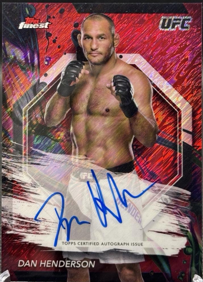 Dan Henderson 2024 Topps Finest UFC Finest Autographs #FA-DHE Red Shimmer Refractor