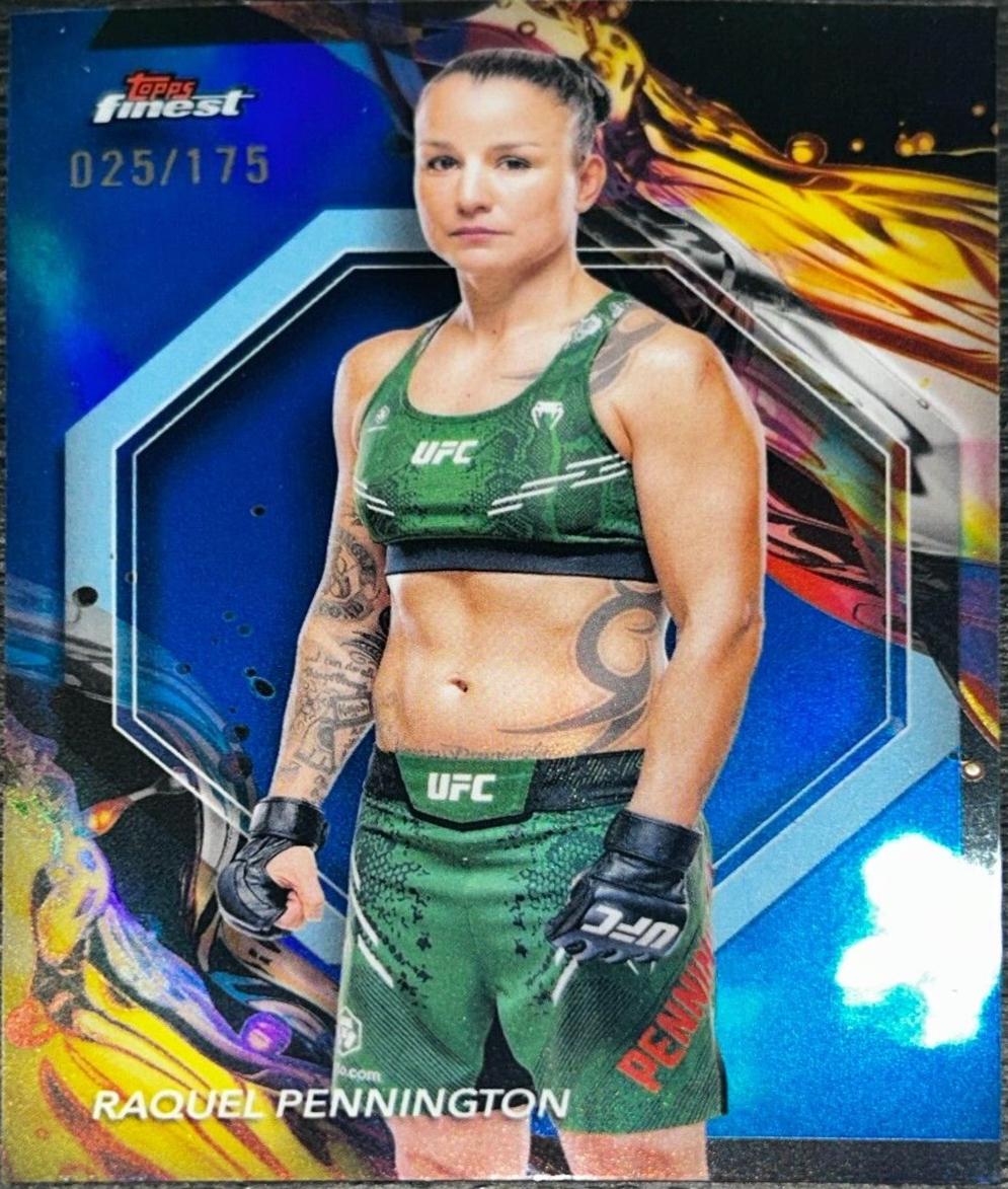 Raquel Pennington 2024 Topps Finest UFC Base Uncommon #148 Blue Refractor