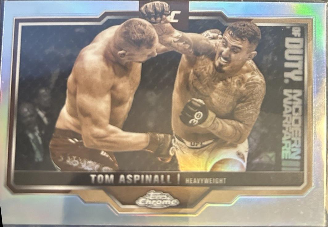 Tom Aspinall 2025 Topps Chrome UFC Base #146 Sepia Refractor