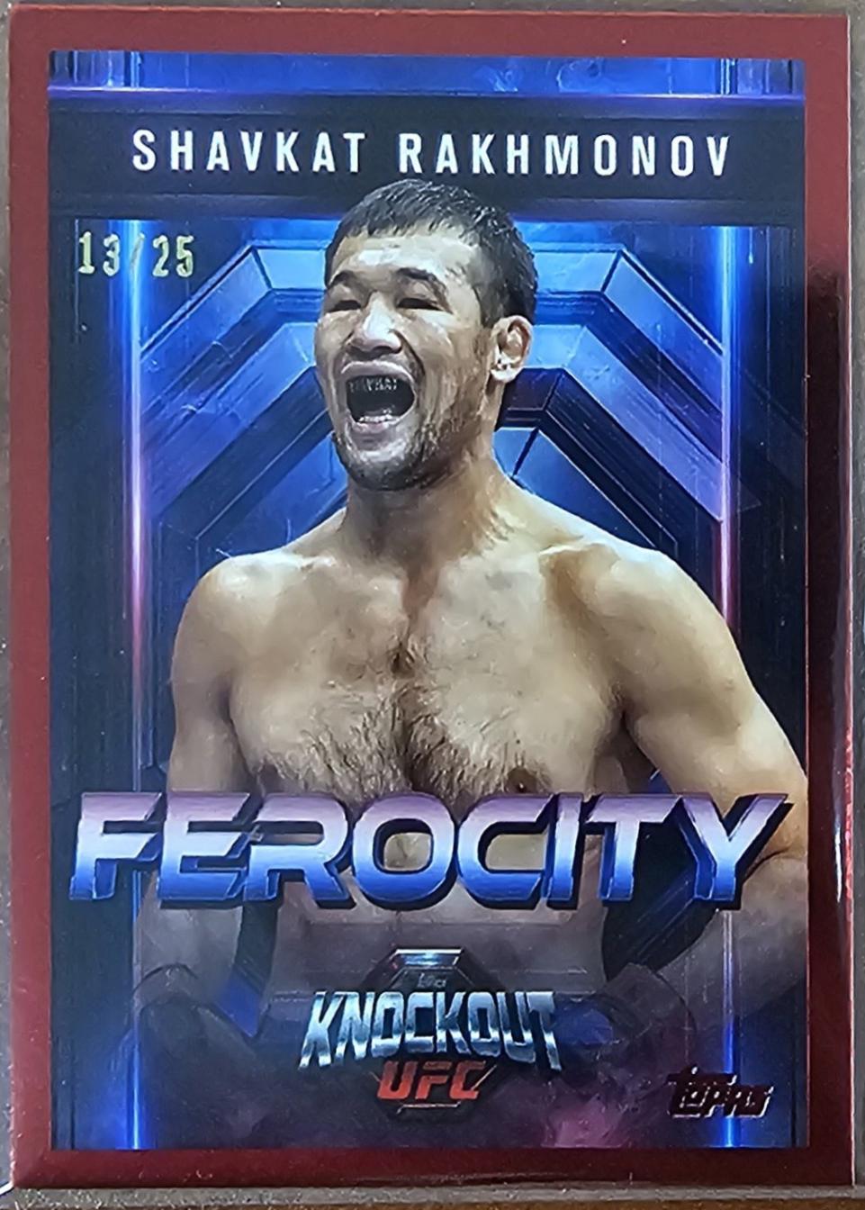 Shavkat Rakhmonov 2025 Topps Knockout UFC Ferocity #FE-24 Red