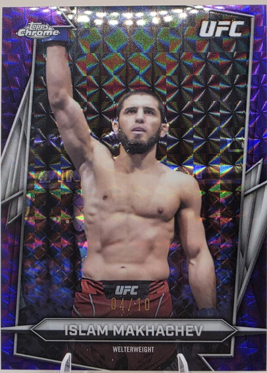 Islam Makhachev 2026 Topps Chrome UFC Base #47 Purple Geometric Refractor