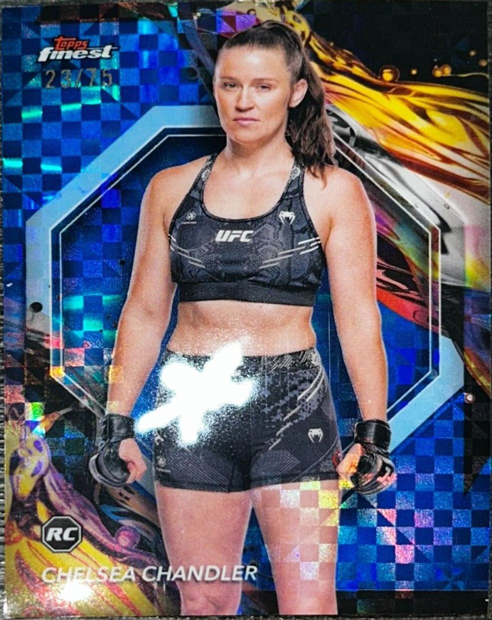 Chelsea Chandler 2024 Topps Finest UFC Base Uncommon #132 Blue Checkerboard Refractor