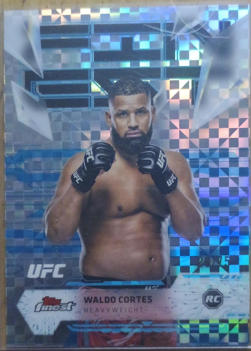 Waldo Cortes Acosta 2025 Topps Finest UFC Base Uncommon #112 Blue Checkerboard Refractor