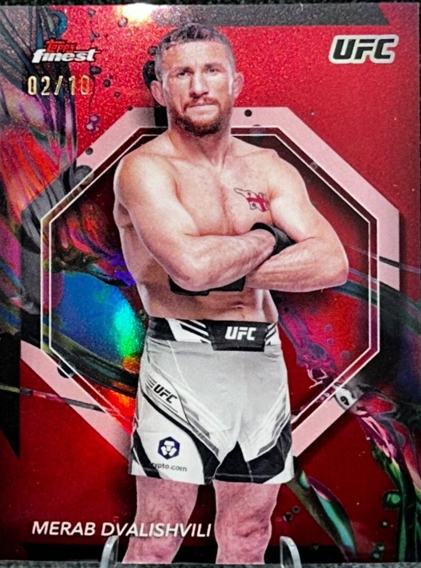 Merab Dvalishvili 2024 Topps Finest UFC Base Common #93 Red Refractor