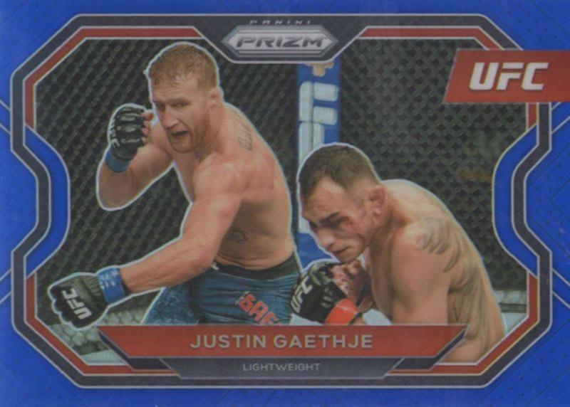 Justin Gaethje 2021 Panini Prizm UFC Base #141 Blue