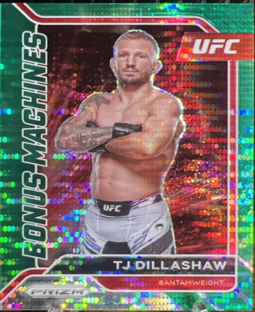 TJ Dillashaw 2022 Panini Prizm UFC Bonus Machines #24 Green Pulsar