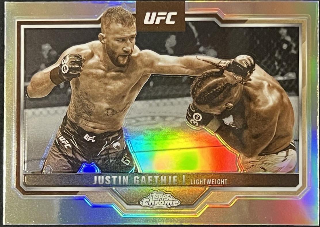 Justin Gaethje 2025 Topps Chrome UFC Base #138 Sepia Refractor