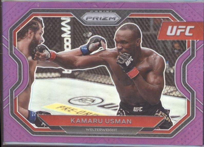 Kamaru Usman 2021 Panini Prizm UFC Base #151 Purple