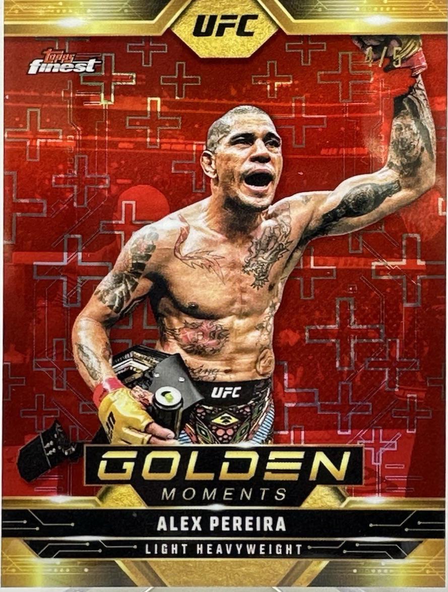 Alex Pereira 2025 Topps Finest UFC Golden Moments #GM-7 Red Refractor