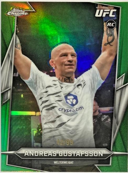 Andreas Gustafsson 2026 Topps Chrome UFC Base #121 Green Refractor