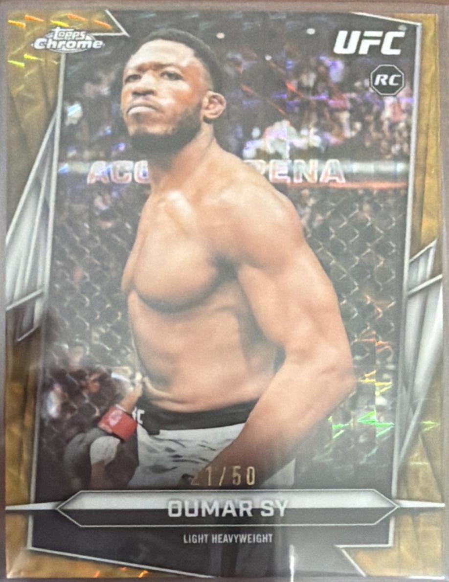 Oumar Sy 2026 Topps Chrome UFC Base #97 Gold Geometric Refractor