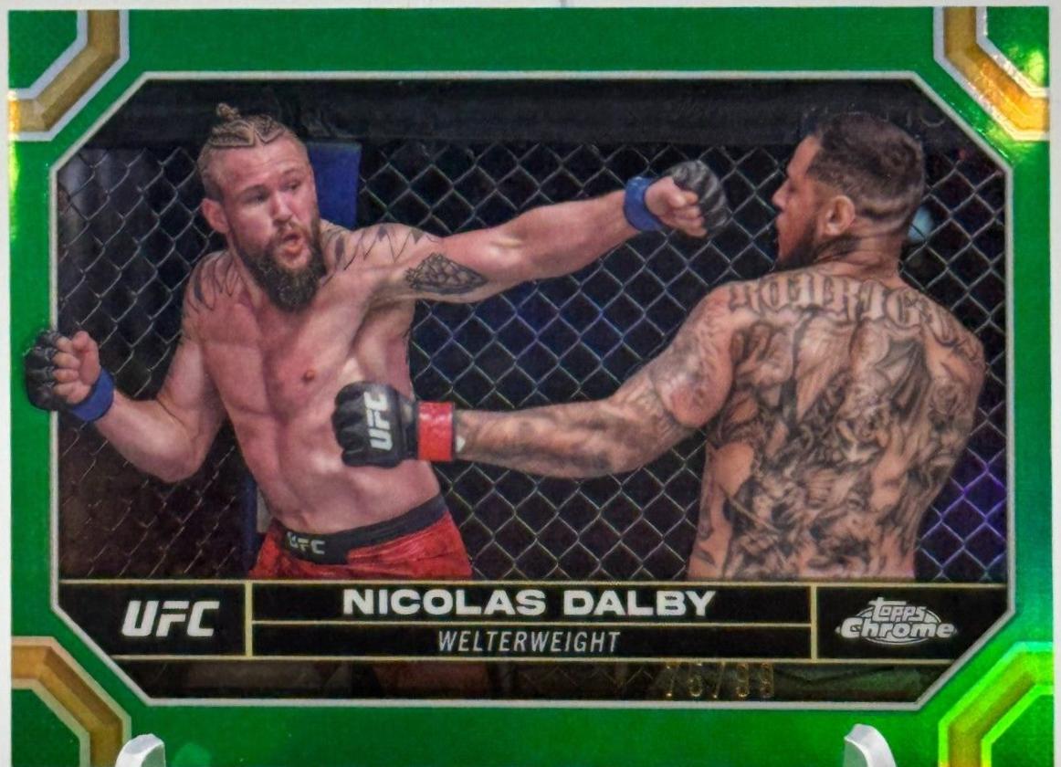 Nicolas Dalby 2024 Topps Chrome UFC Base #149 Green Refractor