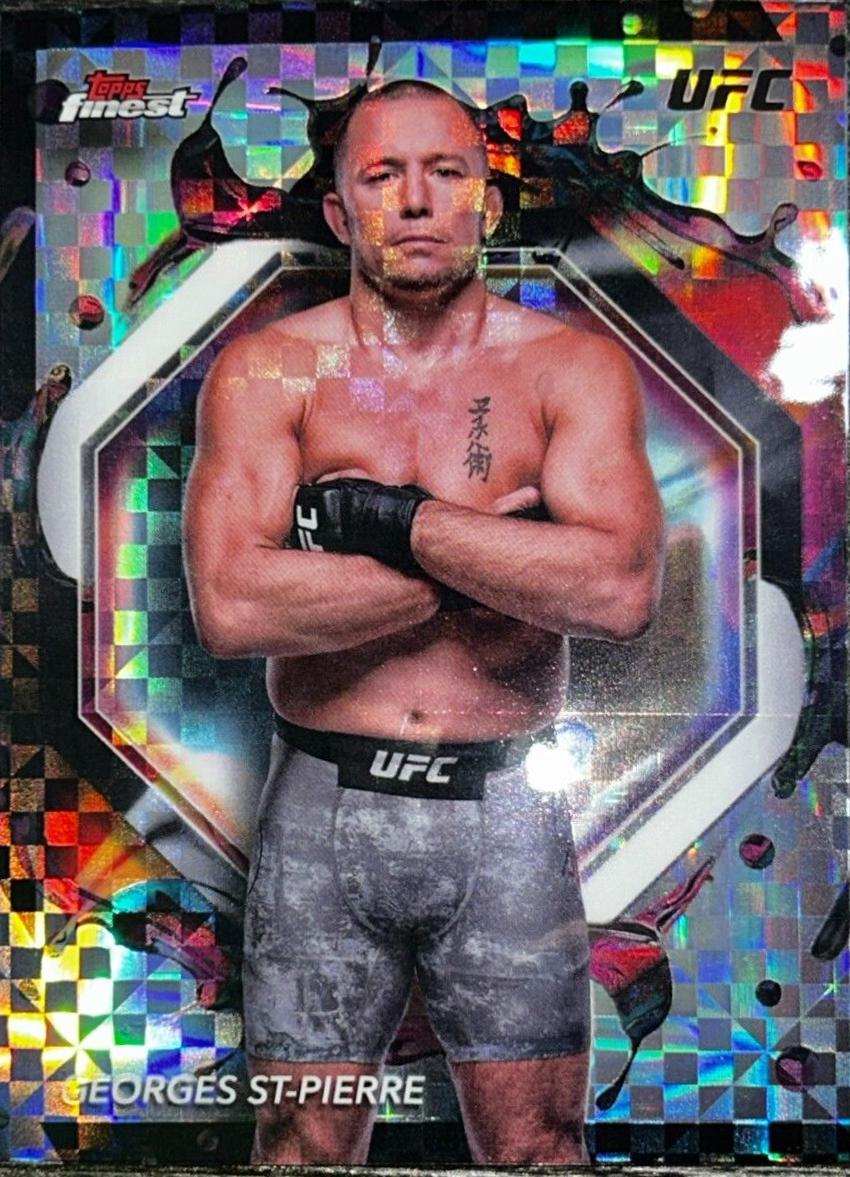 Georges St-Pierre 2024 Topps Finest UFC Base Rare #298 Checkerboard Refractor