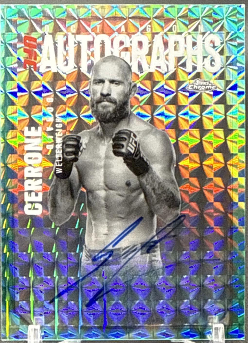 Donald Cerrone 2025 Topps Chrome UFC Octagon Legends Autographs #OLA-DE Geometric Aqua Refractor
