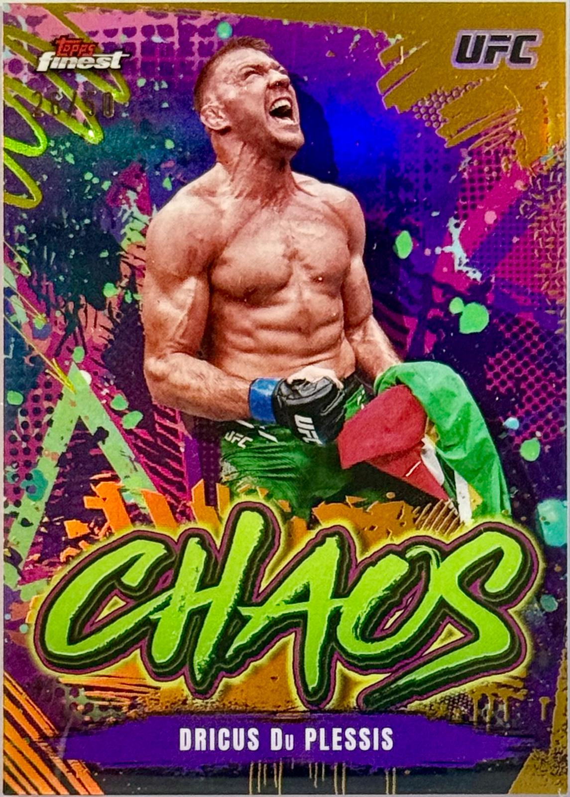Dricus Du Plessis 2024 Topps Finest UFC Chaos #CHA-18 Gold Refractor