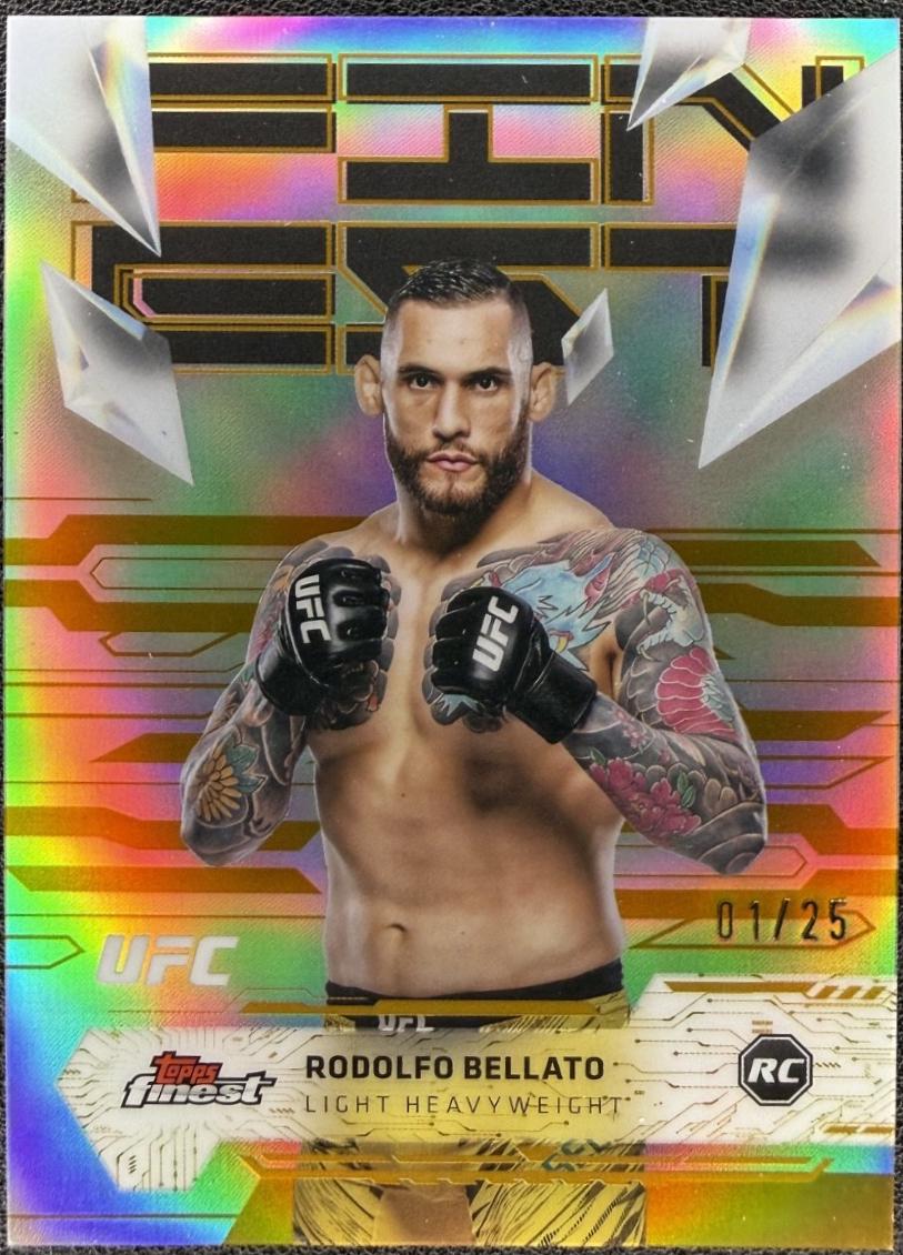 Rodolfo Bellato 2025 Topps Finest UFC Base Uncommon #171 Gold Refractor