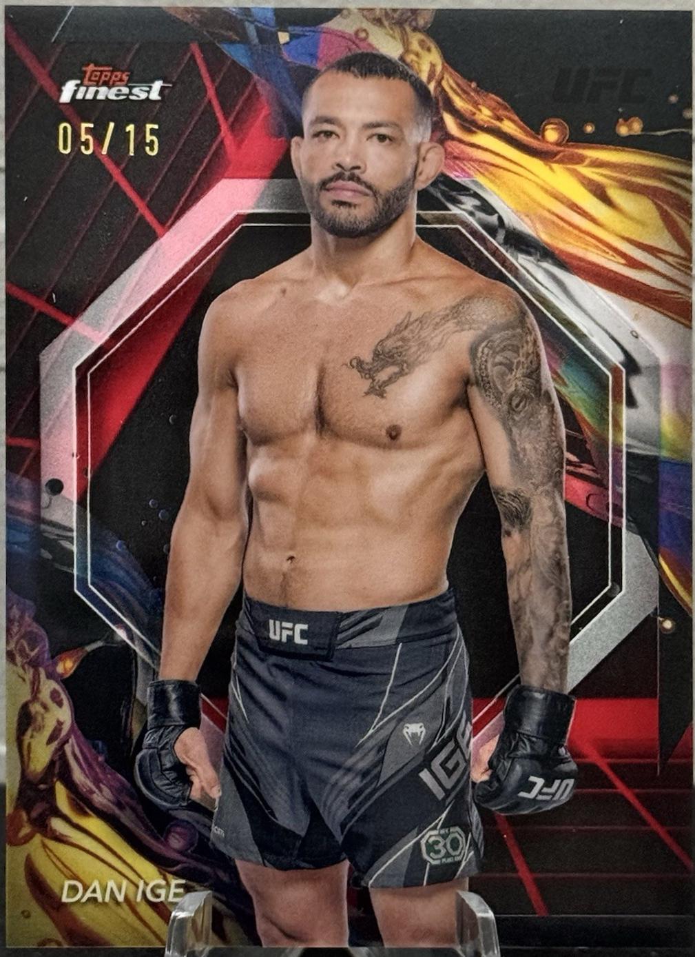 Dan Ige 2024 Topps Finest UFC Base Uncommon #135 Red Black Vapor Refractor