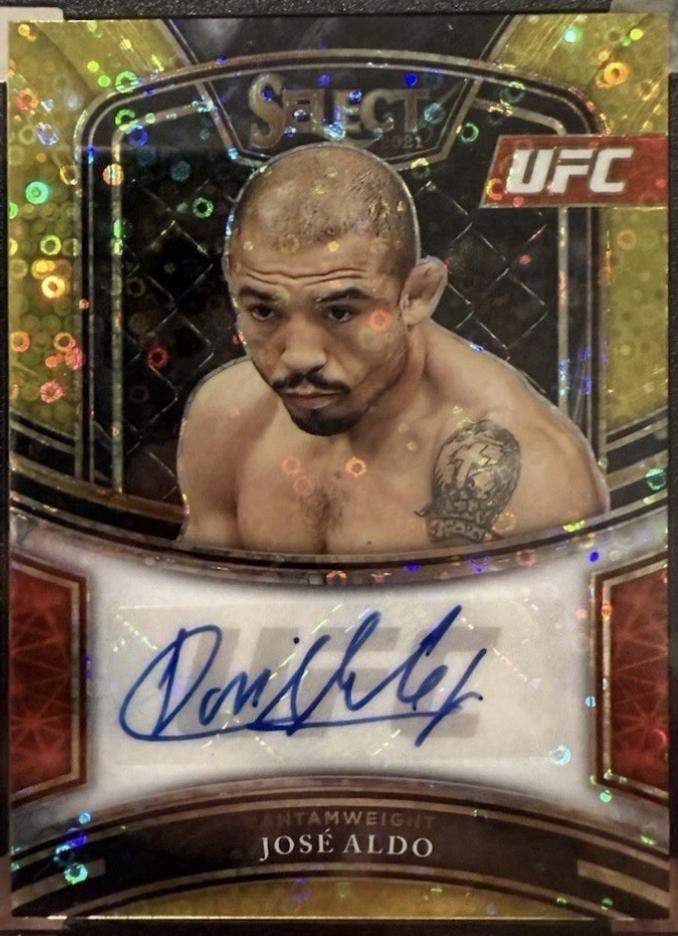 José Aldo 2021 Panini Select UFC Signatures #8 Gold Prizms