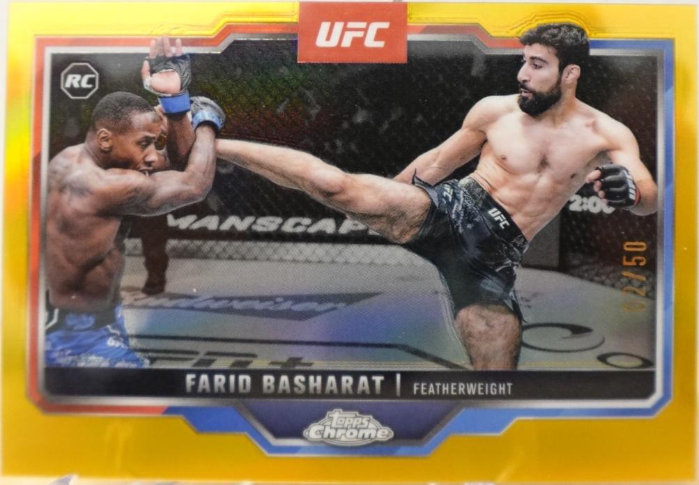 Farid Basharat 2025 Topps Chrome UFC Base #132 Gold Refractor