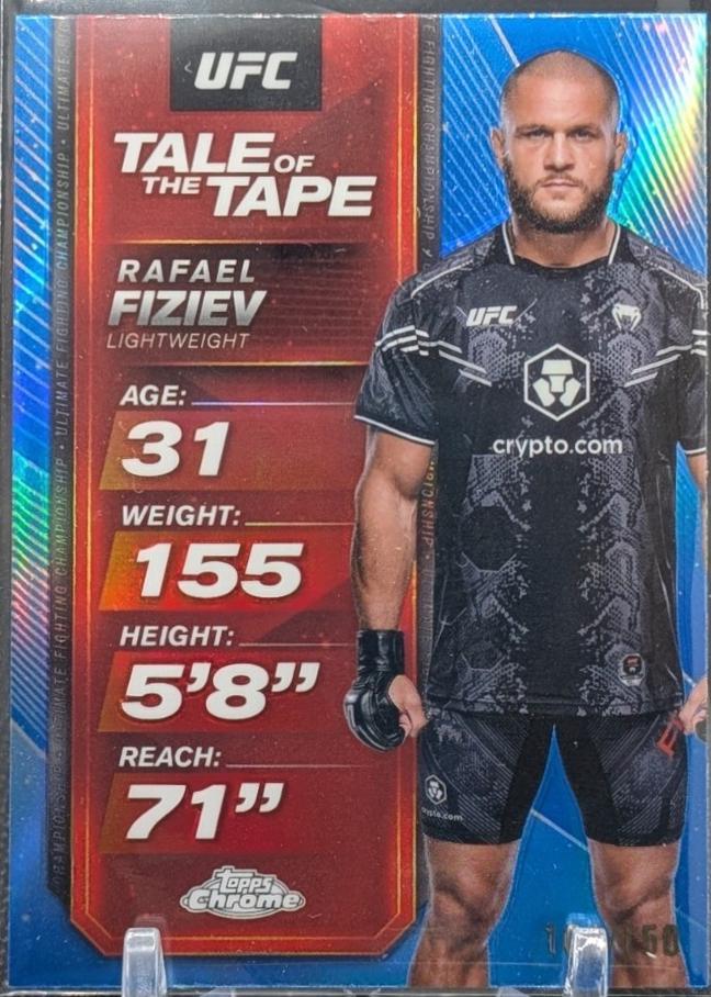 Rafael Fiziev 2025 Topps Chrome UFC Tale of the Tape #TTT-5 Blue Refractor