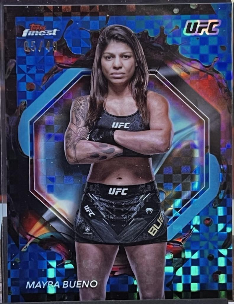 Mayra Bueno 2024 Topps Finest UFC Base Rare #294 Blue Checkerboard Refractor