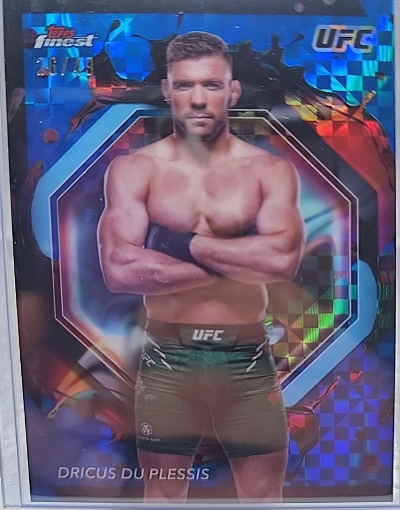 Dricus Du Plessis 2024 Topps Finest UFC Base Rare #280 Blue Checkerboard Refractor