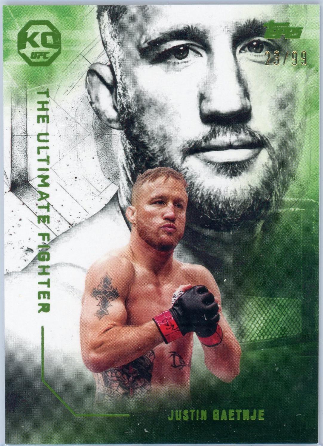 Justin Gaethje 2025 Topps Knockout UFC The Ultimate Fighter #UF-3 Lime Green
